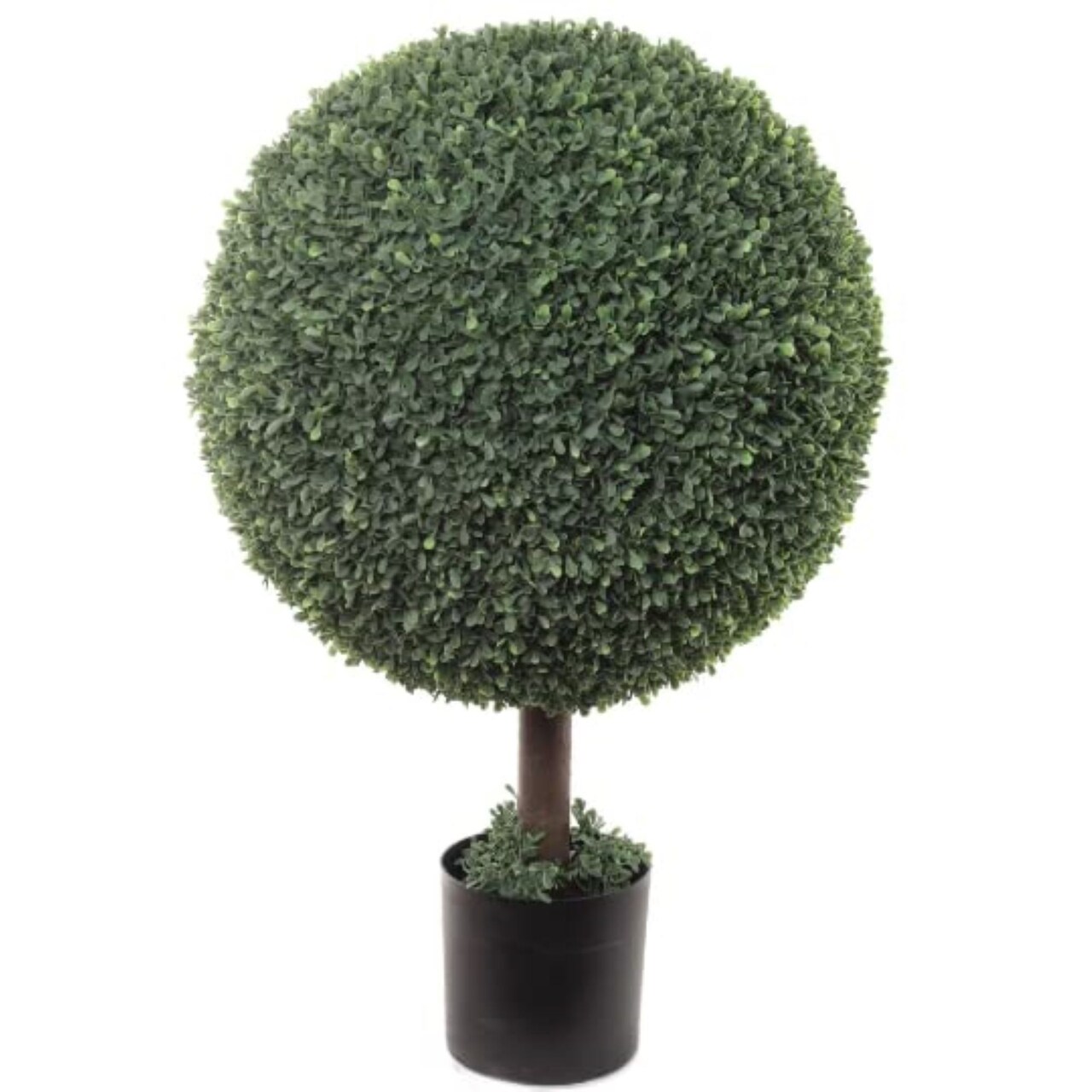 2.5ft Boxwood Ball Topiary Tree in Black Planter Pot, Floral Home by Artificial Flowers